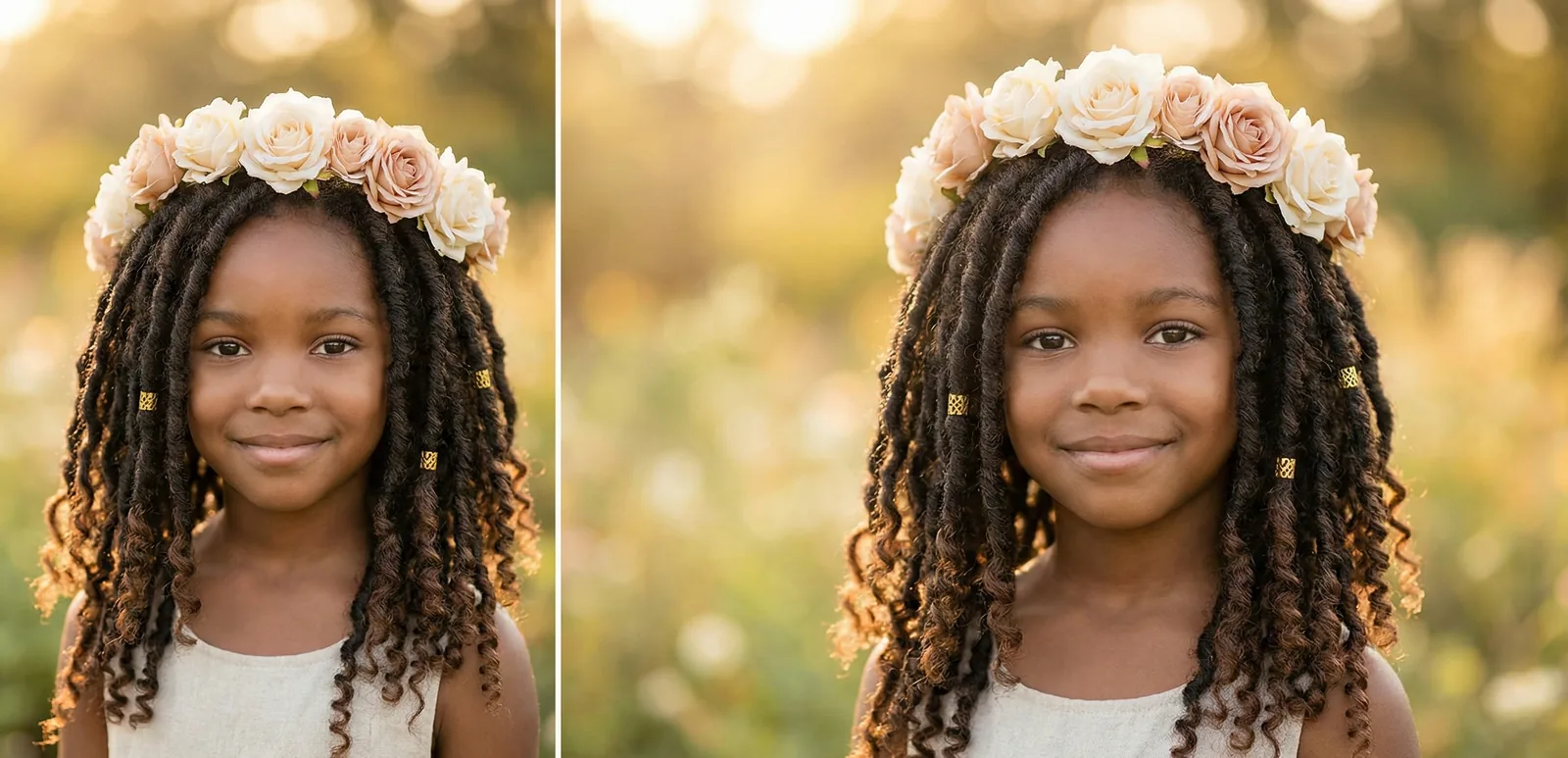 Locs with flower crown